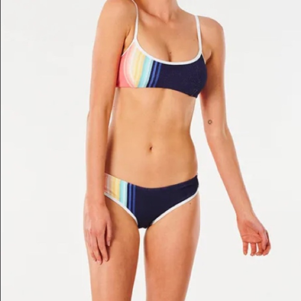 Rip Curl Sayulita Striped Bikini - Top/M, Bottoms/XL